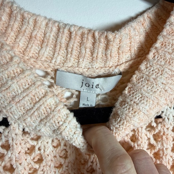 JOIE | Una Open Puff Sleeve Peach Knit Sweater - Picture 3 of 6